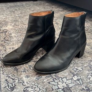Madewell Black Leather Ankle Boots